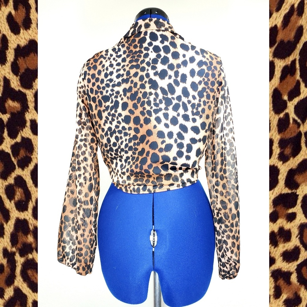 NEW Leopard Print Sheer Lightweight Jacket small - Picture 6 of 7